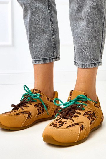 Panterkowe sneakersy z podwójnym sznurowaniem Casey