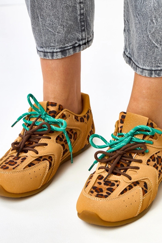 Panterkowe sneakersy z podwójnym... Panterkowe sneakersy z podwójnym...