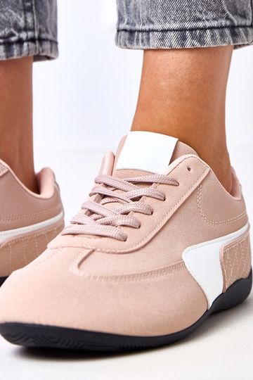 Różowe sneakersy z białym... 2
