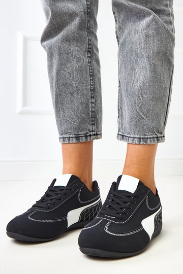 Czarne sneakersy z białym...
