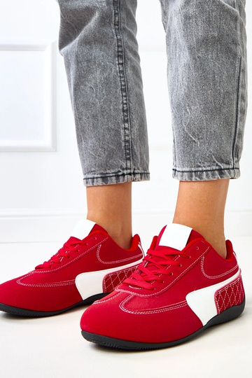 Czerwone sneakersy z białym...