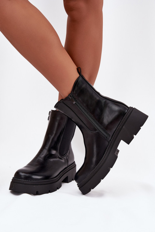 Insulated ankle boots with zipper Black Niviane