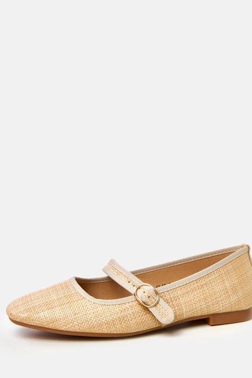 Beżowe balerinki plecione ze... Beżowe balerinki plecione ze...