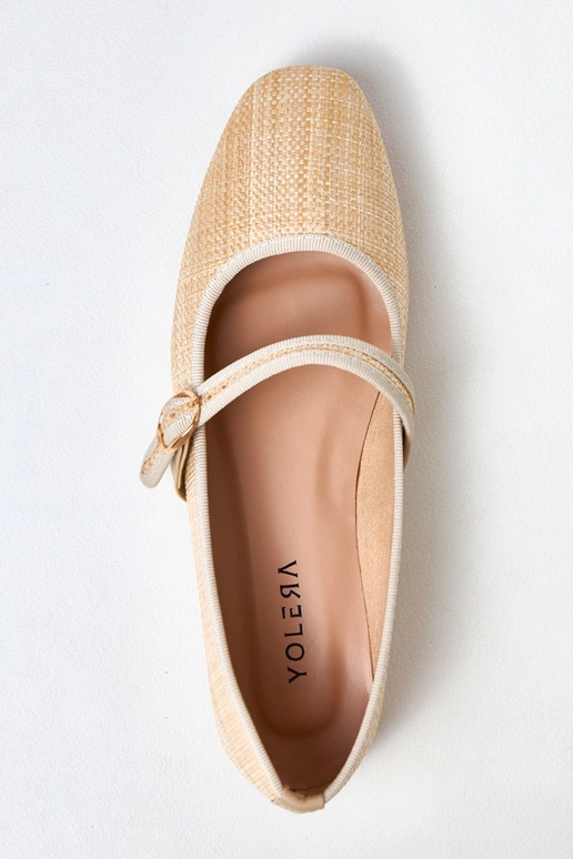 Beżowe balerinki plecione ze... Beżowe balerinki plecione ze...