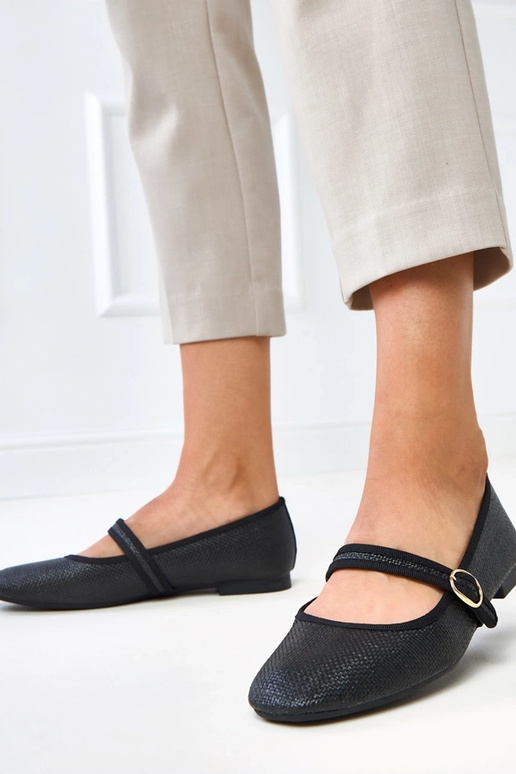 Czarne balerinki plecione ze... Czarne balerinki plecione ze...