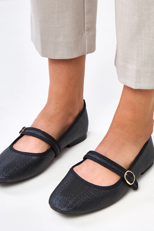 Czarne balerinki plecione ze... Czarne balerinki plecione ze...