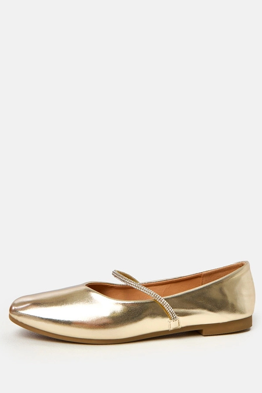 Złote balerinki z ozdobnym paskiem Sikla Złote balerinki z ozdobnym paskiem Sikla