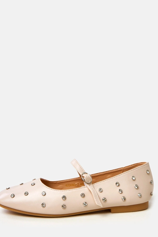 Beżowe balerinki z kryształkami Heidi Beżowe balerinki z kryształkami Heidi