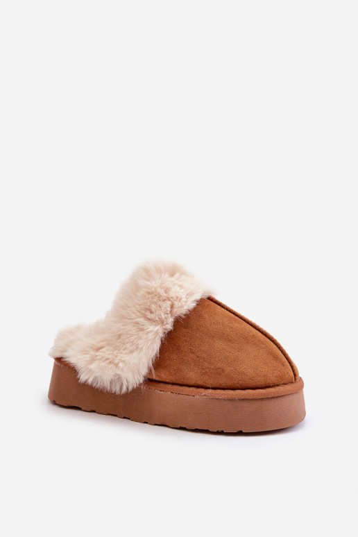 Women's Snow Slippers On Thick Sole With Fur Camel Doriola Women's Snow Slippers On Thick Sole With Fur Camel Doriola