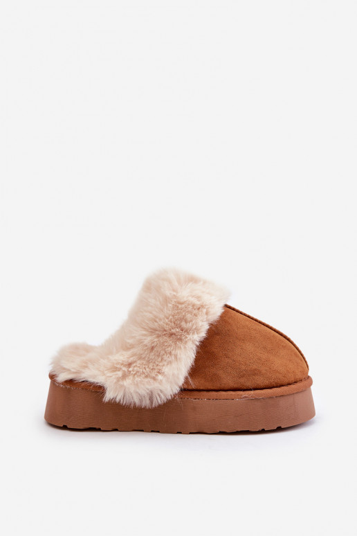 Women's Snow Slippers On Thick Sole With Fur Camel Doriola Women's Snow Slippers On Thick Sole With Fur Camel Doriola
