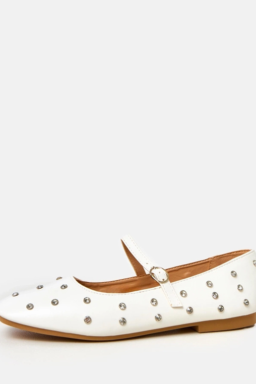 Białe balerinki z kryształkami Heidi Białe balerinki z kryształkami Heidi