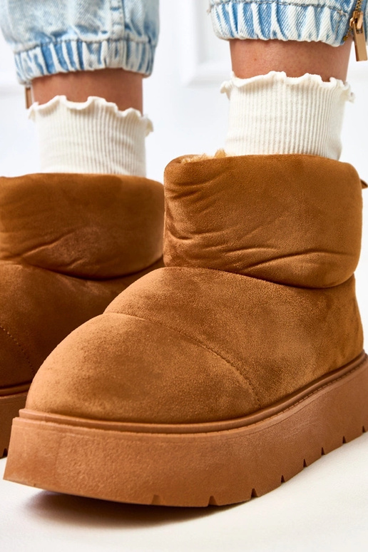 Brązowe ocieplane śniegowce na...