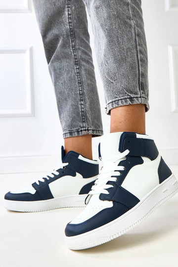 Wysokie sneakersy biało-granatowe na platformie Olsen 2