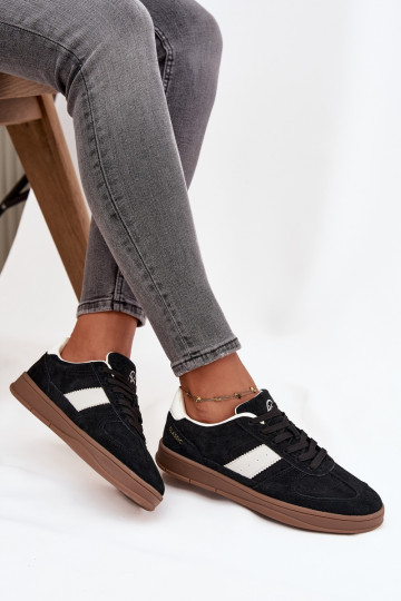 Zamszowe Sneakersy Damskie Vinceza 14029 Czarne