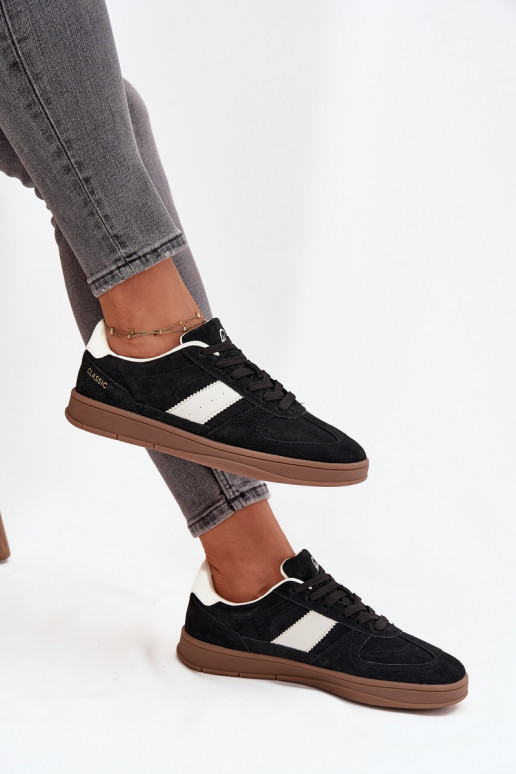 Zamszowe Sneakersy Damskie Vinceza 14029 Czarne