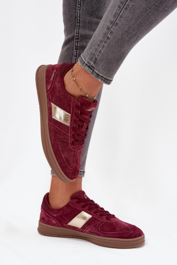 Suede Women's Sneakers Vinceza 14029 Burgundy