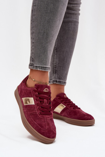 Suede Women's Sneakers Vinceza 14029 Burgundy 2