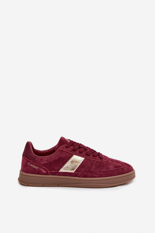 Suede Women's Sneakers Vinceza 14029 Burgundy