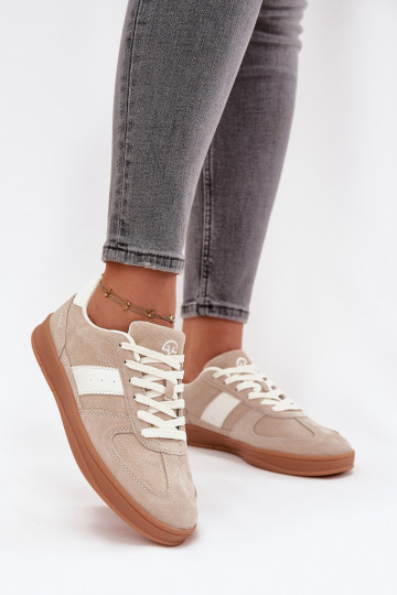Suede Women's Sneakers Vinceza 14029 Beige 2