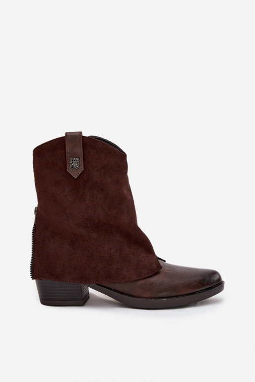 Insulated Cowboy Boots High Heels Chocolate Sylvette Insulated Cowboy Boots High Heels Chocolate Sylvette