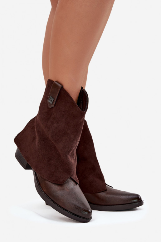 Insulated Cowboy Boots High Heels Chocolate Sylvette Insulated Cowboy Boots High Heels Chocolate Sylvette
