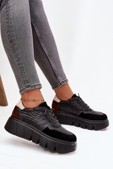 Buty Sportowe Sneakersy Damskie Na Platformie Vinceza 58565 Czarne