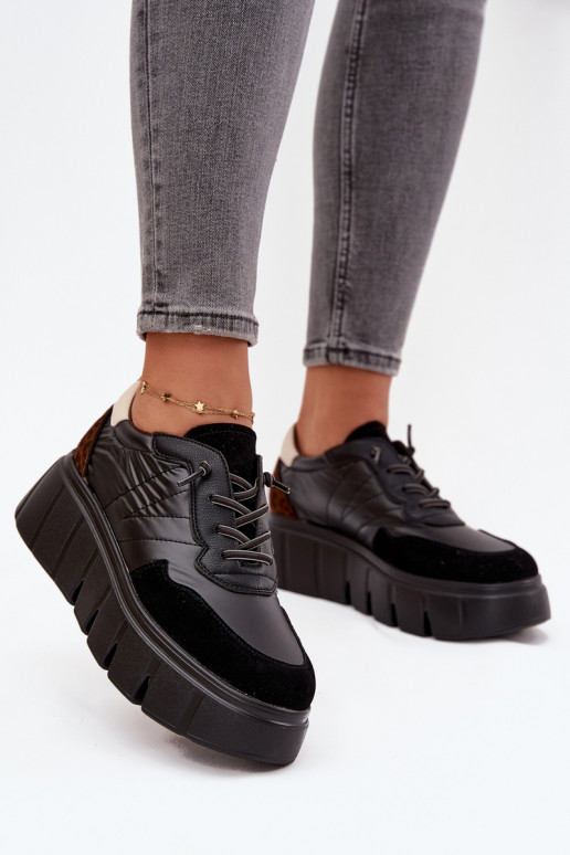 Women's Sports Sneakers On Platform Vinceza 58565 Black Women's Sports Sneakers On Platform Vinceza 58565 Black