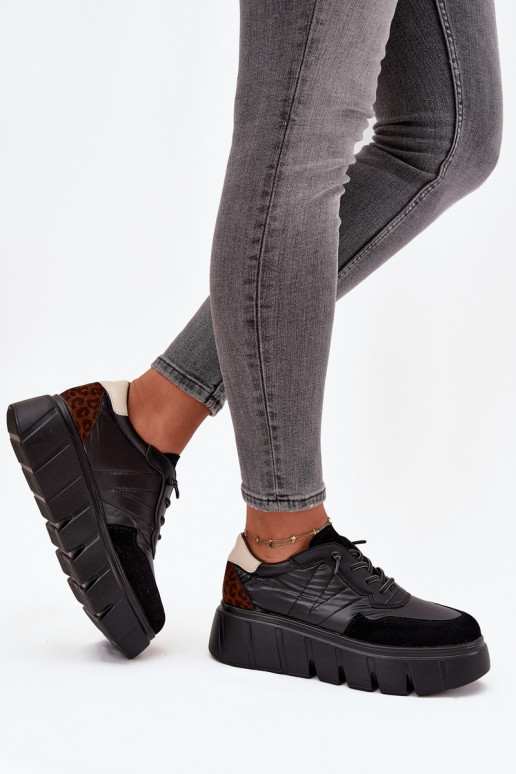 Women's Sports Sneakers On Platform Vinceza 58565 Black Women's Sports Sneakers On Platform Vinceza 58565 Black