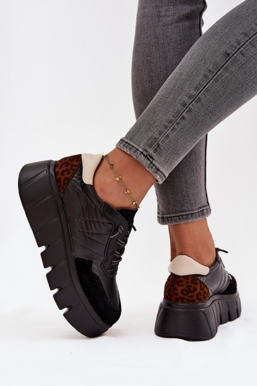 Women's Sports Sneakers On Platform Vinceza 58565 Black Women's Sports Sneakers On Platform Vinceza 58565 Black