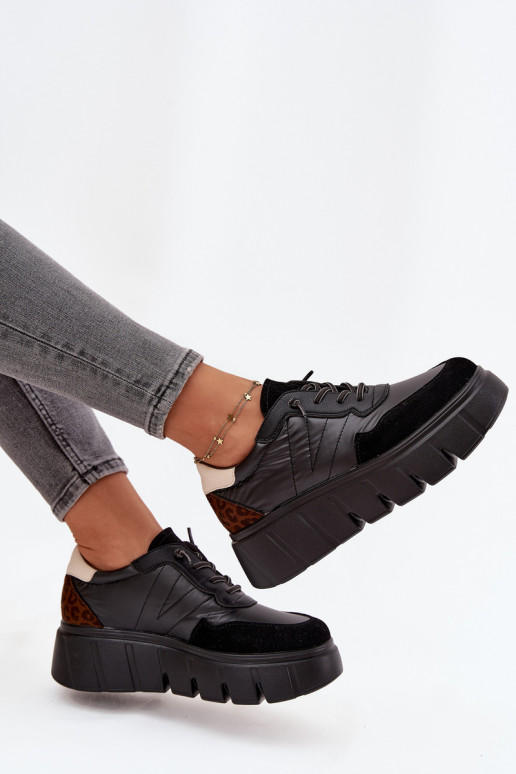 Women's Sports Sneakers On Platform Vinceza 58565 Black Women's Sports Sneakers On Platform Vinceza 58565 Black