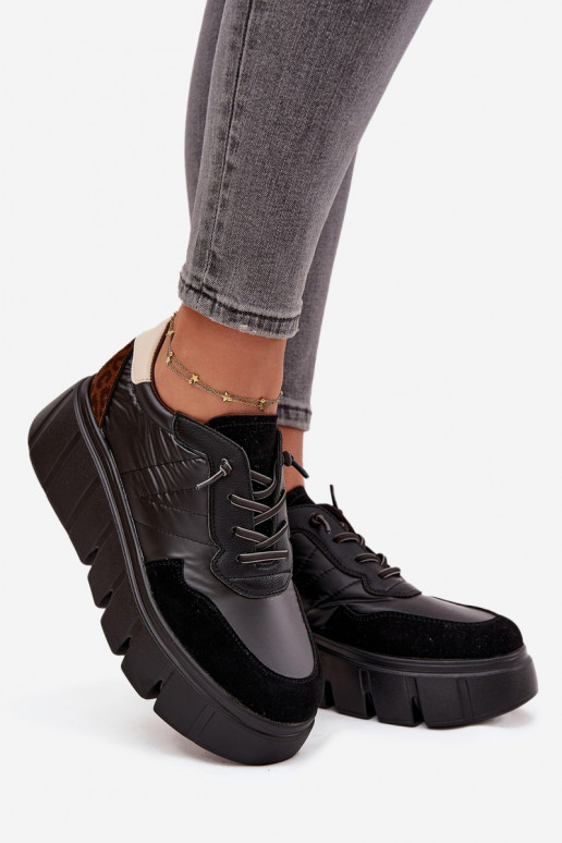 Buty Sportowe Sneakersy Damskie Na Platformie Vinceza 58565 Czarne