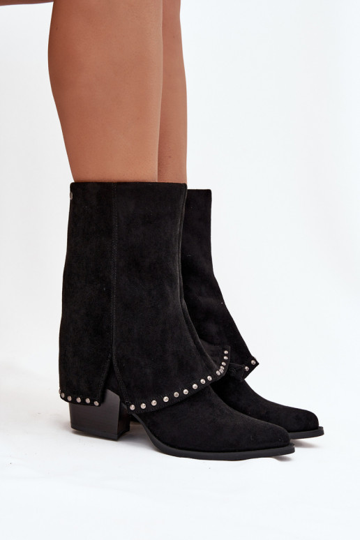 Women's Insulated Boots with Turned Cuff Vinceza 16516 Black