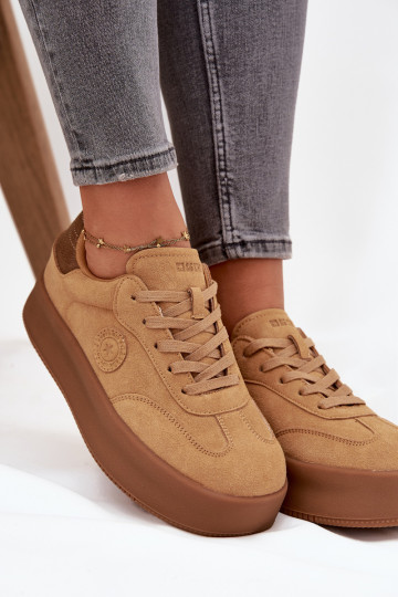 Women's Sneakers on Platform Panterka Big Star SS274762 Camel