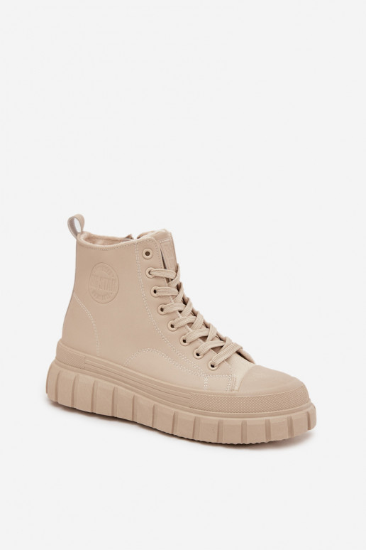Insulated Women's Sneakers on Platform Made of Eco Leather Big Star SS274535 Beige Insulated Women's Sneakers on Platform Made of Eco Leather Big Star SS274535 Beige