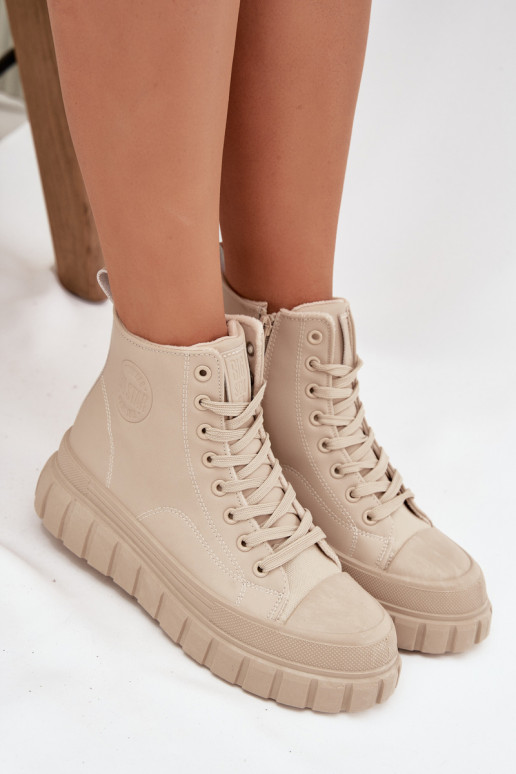 Insulated Women's Sneakers on Platform Made of Eco Leather Big Star SS274535 Beige Insulated Women's Sneakers on Platform Made of Eco Leather Big Star SS274535 Beige