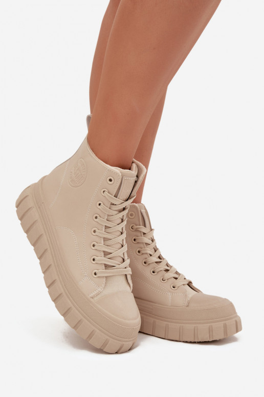 Insulated Women's Sneakers on Platform Made of Eco Leather Big Star SS274535 Beige Insulated Women's Sneakers on Platform Made of Eco Leather Big Star SS274535 Beige