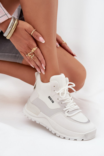 Buty Sportowe Damskie Na Platformie Big Star SS274510 Białe