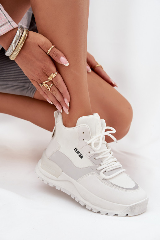 Buty Sportowe Damskie Na Platformie Big Star SS274510 Białe