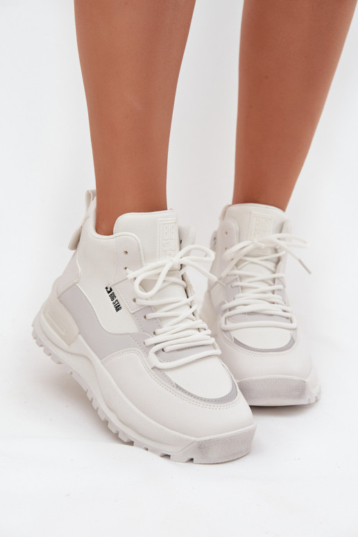 Buty Sportowe Damskie Na Platformie Big Star SS274510 Białe