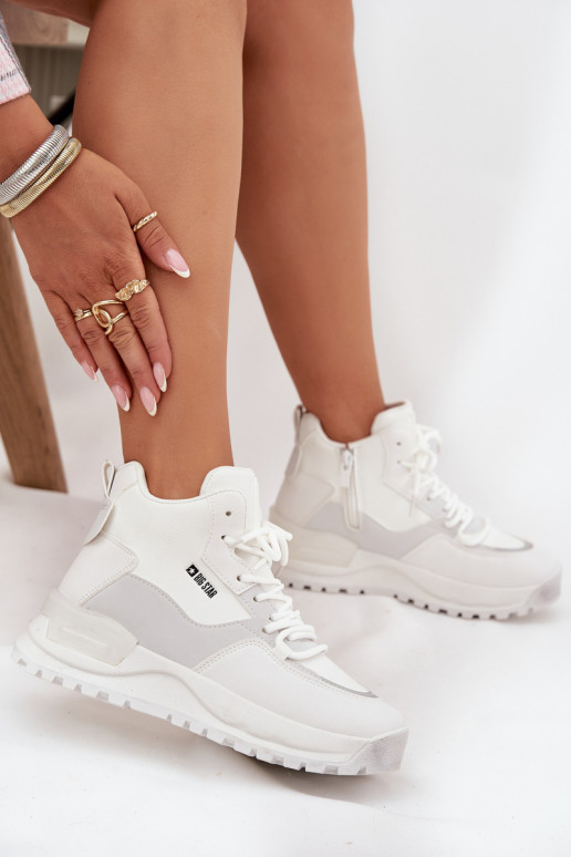 Buty Sportowe Damskie Na Platformie Big Star SS274510 Białe