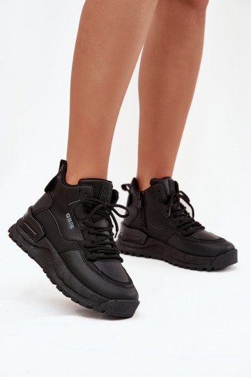 Buty Sportowe Damskie Na Platformie Big Star SS274509 Czarne 2