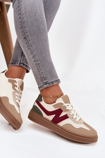 Women's Low Eco Leather Sneakers Bežowe Givelle