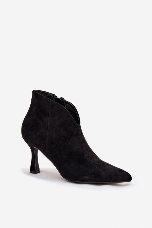 Low Women's Heeled Boots Eco Suede Black Jolivra Low Women's Heeled Boots Eco Suede Black Jolivra