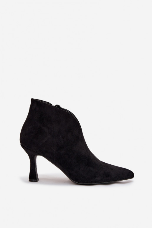 Low Women's Heeled Boots Eco Suede Black Jolivra Low Women's Heeled Boots Eco Suede Black Jolivra