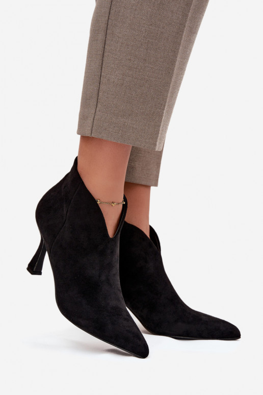 Low Women's Heeled Boots Eco Suede Black Jolivra Low Women's Heeled Boots Eco Suede Black Jolivra