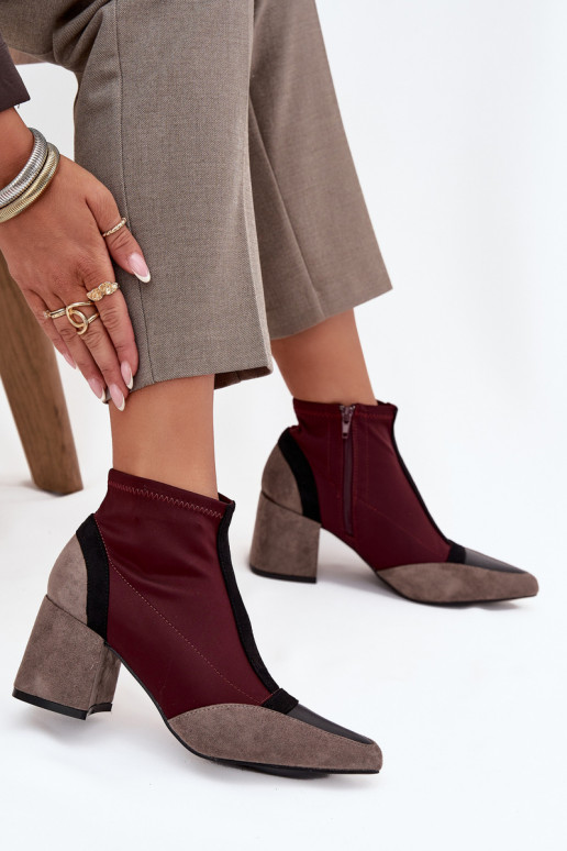 Women's ankle boots with chunky heel zip Bordeaux Delvane Women's ankle boots with chunky heel zip Bordeaux Delvane