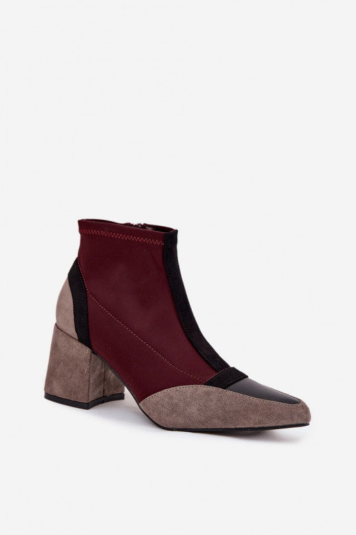 Women's ankle boots with chunky heel zip Bordeaux Delvane Women's ankle boots with chunky heel zip Bordeaux Delvane