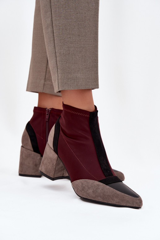Women's ankle boots with chunky heel zip Bordeaux Delvane Women's ankle boots with chunky heel zip Bordeaux Delvane