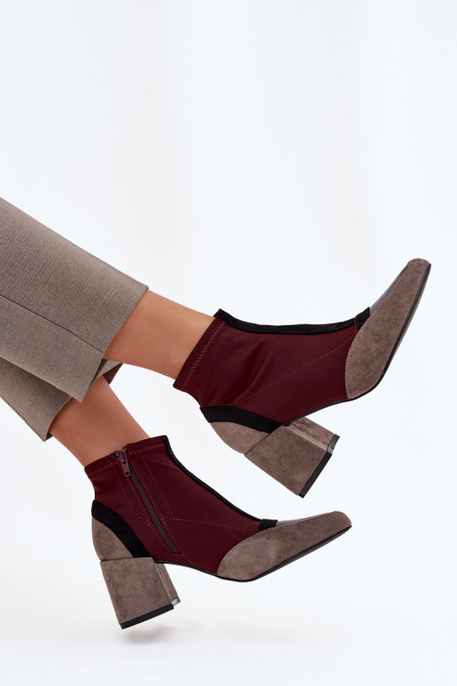 Women's ankle boots with chunky heel zip Bordeaux Delvane Women's ankle boots with chunky heel zip Bordeaux Delvane