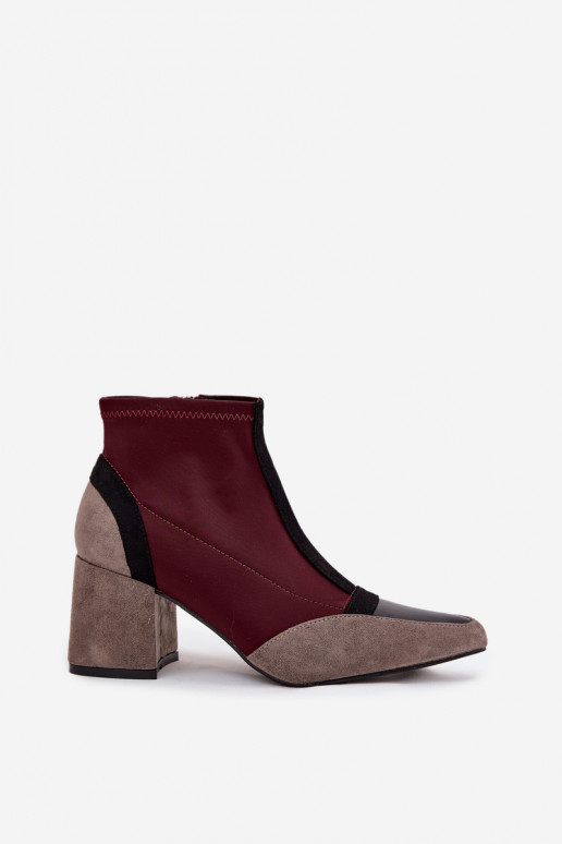 Women's ankle boots with chunky heel zip Bordeaux Delvane Women's ankle boots with chunky heel zip Bordeaux Delvane